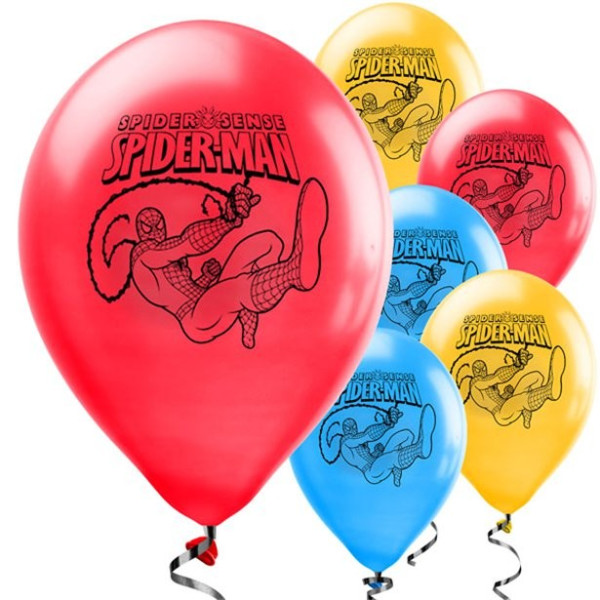 6 Spider-Man Luftballons 28cm