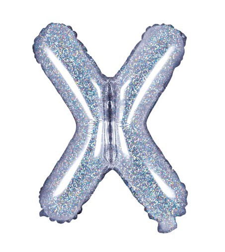 Palloncino olografico X in alluminio 35 cm