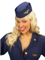 Marinblå flygvärdinnshatt