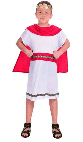 Kostium chłopięcy starożytnego rzymskiego króla w kolorze czerwonym
