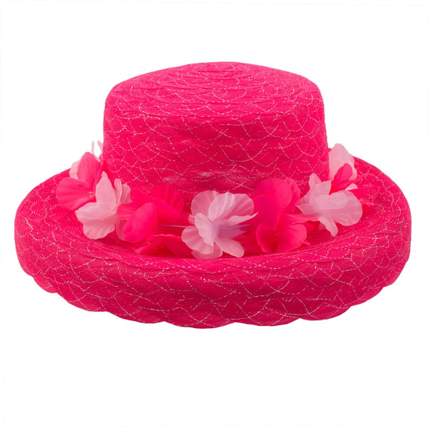 Organza hat neon pink