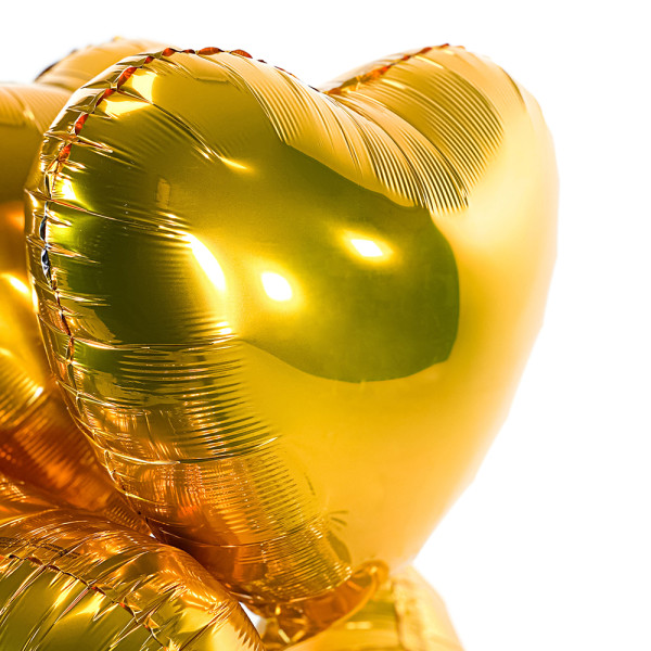 5 Heliumballons in der Box Golden Heart
