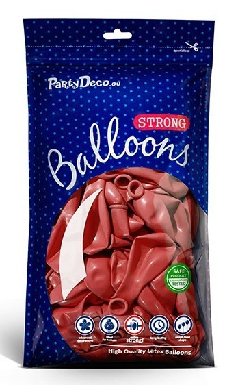 10 Partystar metallic Ballons rot 27cm 2
