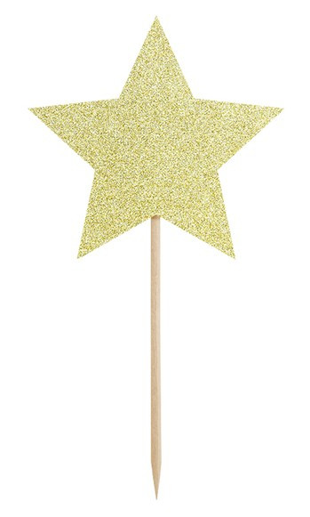 6 Star Shimmer Cupcake Toppers 11,5 cm 3