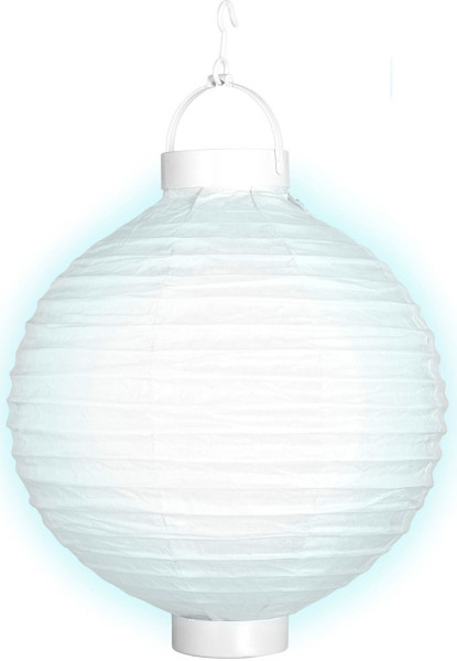 Weißer Lampion mit LED 30cm