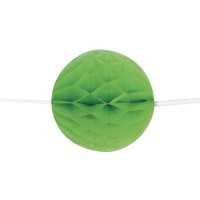 Lime green honeycomb ball garland 213cm