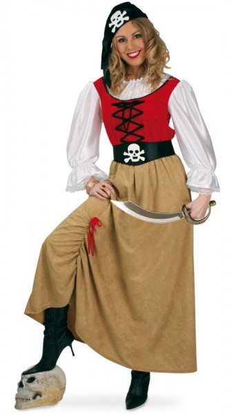 Vestido pirata Helia con cinturón de calavera