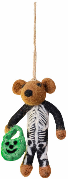 Halloween fieltro esqueleto oso 10cm