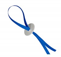 10 blue balloon caps with ribbon