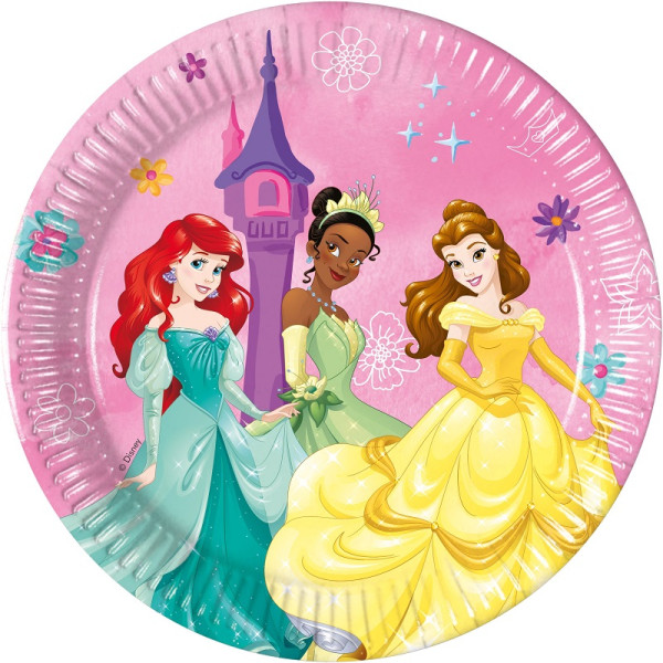 8 platos de papel princesa encantadores para el cuidado de los demás 20cm