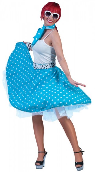 Blue rockabilly circle skirt