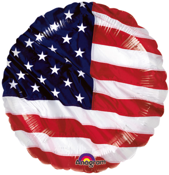 Round USA flag foil balloon