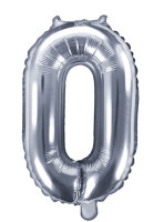 Förhandsgranskning: Nummer 0 folieballong silver 35cm