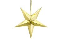 Oversigt: Gør det selv dekorativ stjerne lavet af metallisk-gylden pap 45 cm