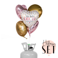 Vorschau: Ich Liebe Dich Ballonbouquet-Set mit Heliumbehälter