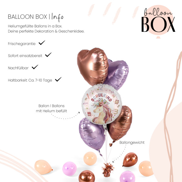 Heliumballon in der Box Unicorn School Celebration 3