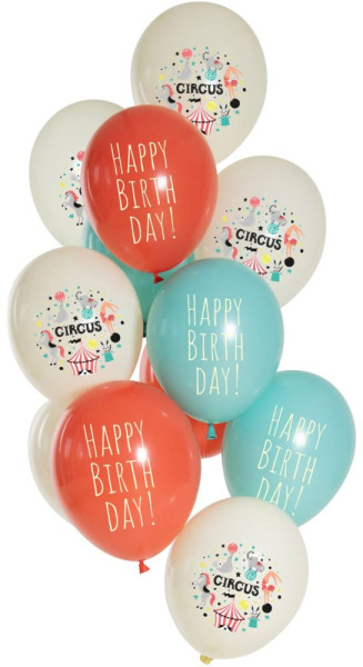 12 födelsedag cirkus ballong mix 33cm