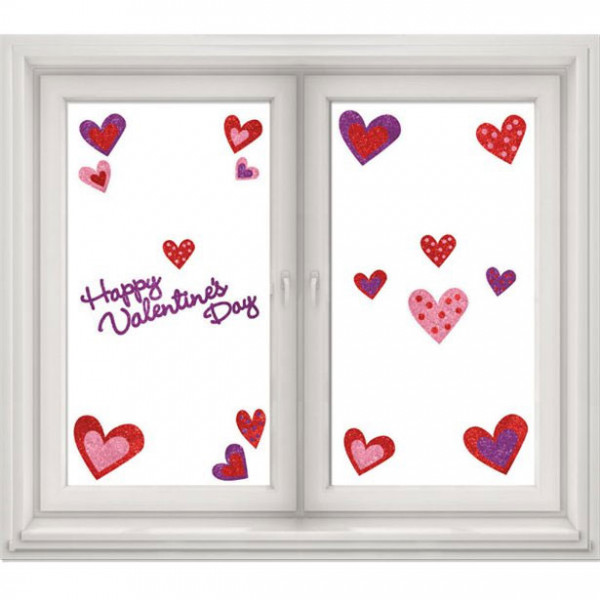 19 Valentinstag Fenster Herz Sticker