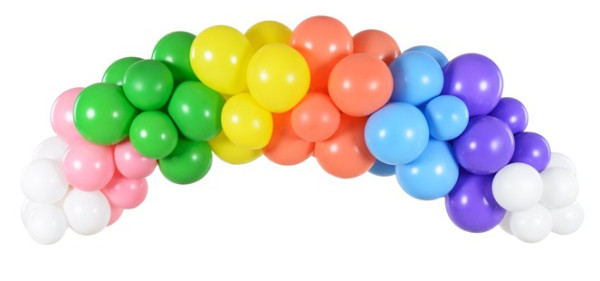Arco di palloncini arcobaleno