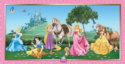 Dekoracja ścienna Disney Princess 150 x 77 cm