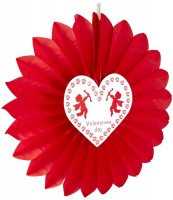 Vista previa: Rosetón de papel San Valentín Amor 61cm