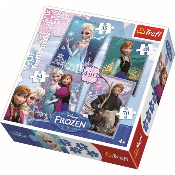 Frozen Frozen 4 w 1 zestaw puzzli