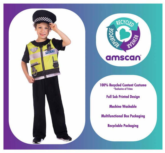 Recyceltes Police Officer Kostüm für Kinder 5