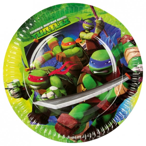 8 Pappteller Partytime Ninja Turtles 23cm