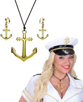 Conjunto de joyas de ancla marinera para mujer