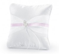 Preview: Wedding pillow for wedding rings in white 20x20cm