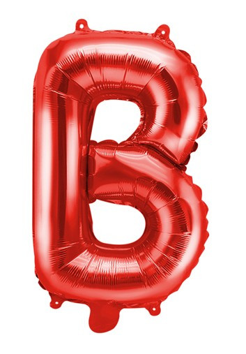 Czerwony balon z literą B 35 cm
