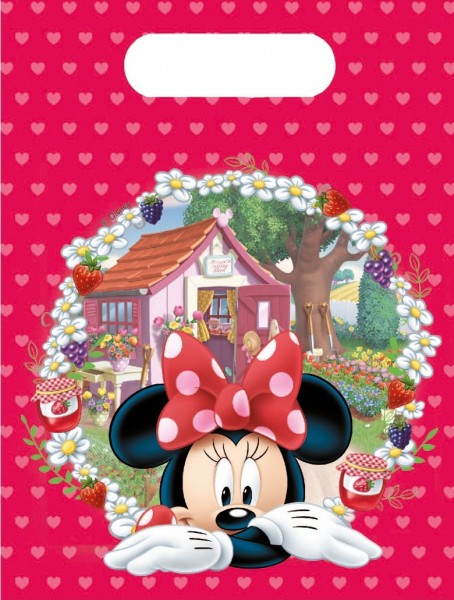 6 Minnie Mouse Erdbeergarten Geschenktüten