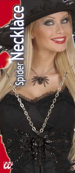 Halskette Mit Horror-Spinne Und Strass