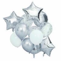 Vorschau: Silber Metallic Ballon Bouquet
