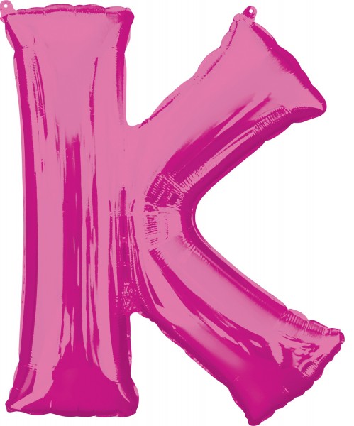Foil balloon letter K pink XL 83cm