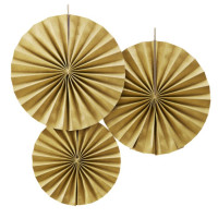 Preview: 3 golden paper rosettes Angelina