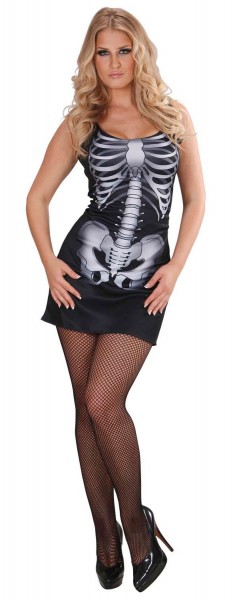 Krótka sukienka szkielet 3D dla kobiet w kolorze czarnym