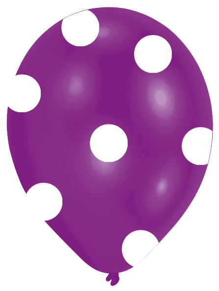6 farverige balloner med prikker 27,5 cm 6