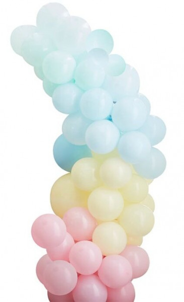 Ballonslinger pastel wolk met 75 ballonnen