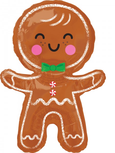 Palloncino foil XXL Happy gingerbread man