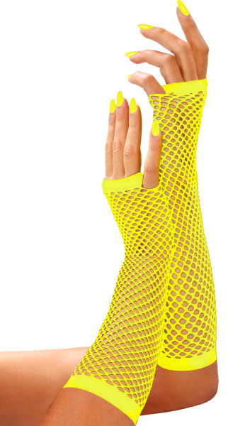 Netzhandschuhe fingerlos neon-gelb 33cm