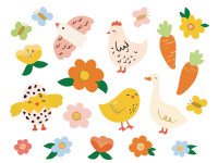 Preview: Tattoo set colorful Easter fun 20 pieces