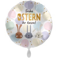 Frohe Ostern ihr Hasen Ballon 71cm