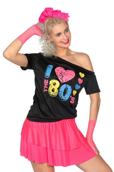 Camiseta I Love The 80s para mujer colorida