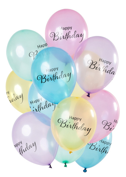 12 ballons pastel anniversaire