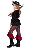 Vorschau: Bordeauxrote Piratin Kostüm für Mädchen
