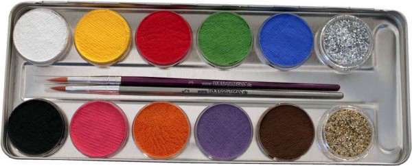 12 kombinationer professionell aqua make-up palett