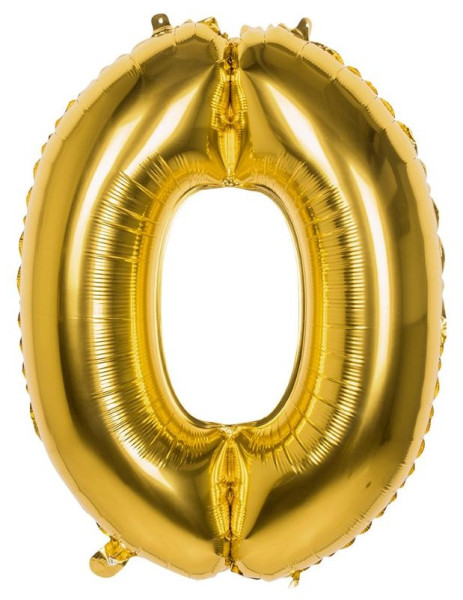Gouden Nummer 0 Folieballon 86 cm