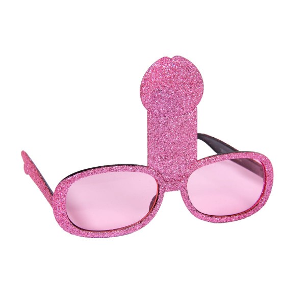 Penis Partybrille Pink Glitzer