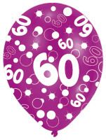 Vista previa: 6 globos de colores Bubbles 60 cumpleaños 27,5cm